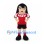 Girl Mascot Costume with Red Soccer Uniform and Glasses