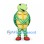 Turtle Mascot Costume in Green with Yellow Belly and Patterned Shell
