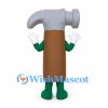 Hammer Mascot Costume with Silver Head and Brown Handle