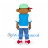 Boy Mascot Costume with Blue Vest and Green Cap