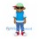Boy Mascot Costume with Blue Vest and Green Cap