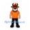 Bull Mascot Costume with Orange Shirt and Flame Head Tuft