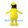 Girl Mascot Costume with Yellow Hooded Outfit