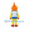 Bird Mascot Costume in Yellow with Orange Head and Blue Shorts