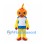 Bird Mascot Costume in Yellow with Orange Head and Blue Shorts