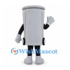 Trash Can Mascot Costume in Gray with Smiling Face