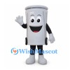 Trash Can Mascot Costume in Gray with Smiling Face