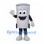 Trash Can Mascot Costume in Gray with Smiling Face