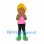 Woman Mascot Costume with Blonde Hair and Pink Top