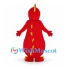 Dragon Mascot Costume in Red with Yellow Striped Belly