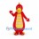 Dragon Mascot Costume in Red with Yellow Striped Belly