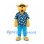 Cat Mascot Costume with Blue Floral Shirt and Sunglasses
