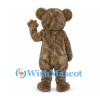 Bear Mascot Costume in Mottled Brown with Red Mouth