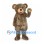 Bear Mascot Costume in Mottled Brown with Red Mouth