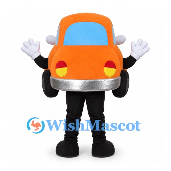 Car Mascot Costume in Orange with Blue Windows
