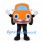 Car Mascot Costume in Orange with Blue Windows