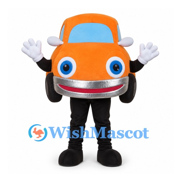 Car Mascot Costume in Orange with Blue Windows