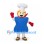 Flame Chef Mascot Costume with White Hat and Blue Body