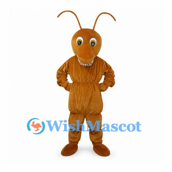 Ant Mascot Costume in Brown with Long Antennae