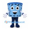 Film Reel Mascot Costume in Blue with Smiling Face