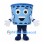 Film Reel Mascot Costume in Blue with Smiling Face