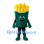 French Fries Mascot Costume in Green Carton with Smiling Face