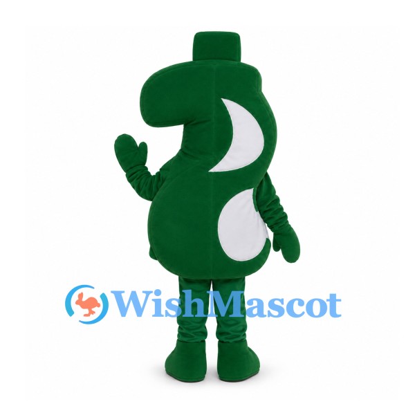 Dollar Sign Mascot Costume in Green with White Belly