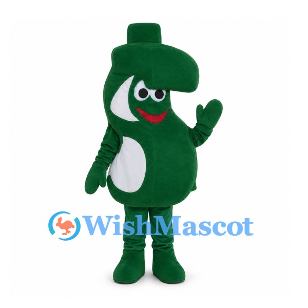 Dollar Sign Mascot Costume in Green with White Belly