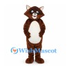 Raccoon Mascot Costume in Brown with Cream Belly