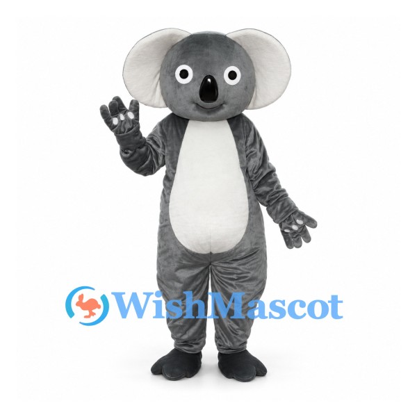 Koala Mascot Costume in Gray with White Belly