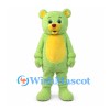 Bear Mascot Costume in Green with Yellow Belly