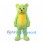 Bear Mascot Costume in Green with Yellow Belly