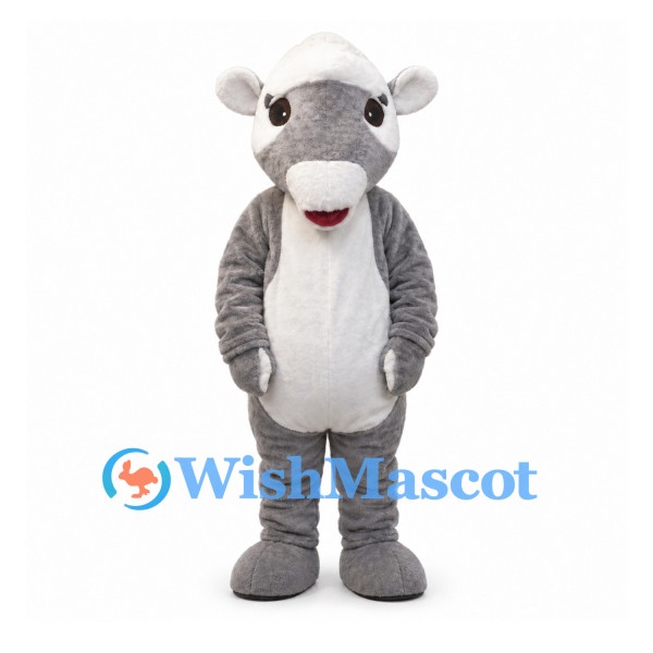 Mouse Mascot Costume in Gray with White Belly and Muzzle