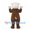 Pig Mascot Costume in Brown and White with Pink Nose