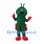 Caterpillar Mascot Costume in Green with Red Feet and Antennae