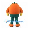 Pumpkin Mascot Costume with Green Pants and Yellow Belt