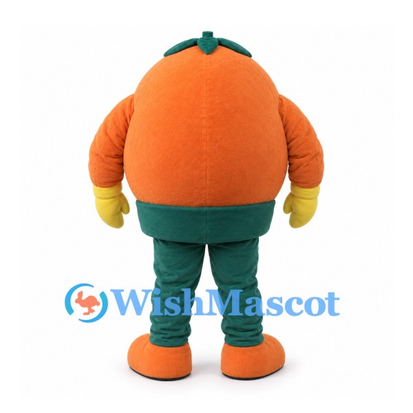 Pumpkin Mascot Costume with Green Pants and Yellow Belt
