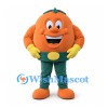 Pumpkin Mascot Costume with Green Pants and Yellow Belt