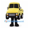 Truck Mascot Costume in Yellow with Black Windows
