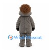 Hedgehog Mascot Costume in Gray with Brown Spikes and Bow Tie