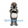 Hedgehog Mascot Costume in Gray with Brown Spikes and Bow Tie