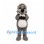 Hedgehog Mascot Costume in Gray with White Belly and Black Bow