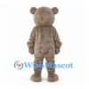 Bear Mascot Costume in Gray with Round Belly