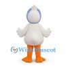 Duck Mascot Costume in White with Blue Bonnet
