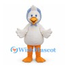 Duck Mascot Costume in White with Blue Bonnet