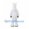 Unicorn Mascot Costume in White with Long Mane