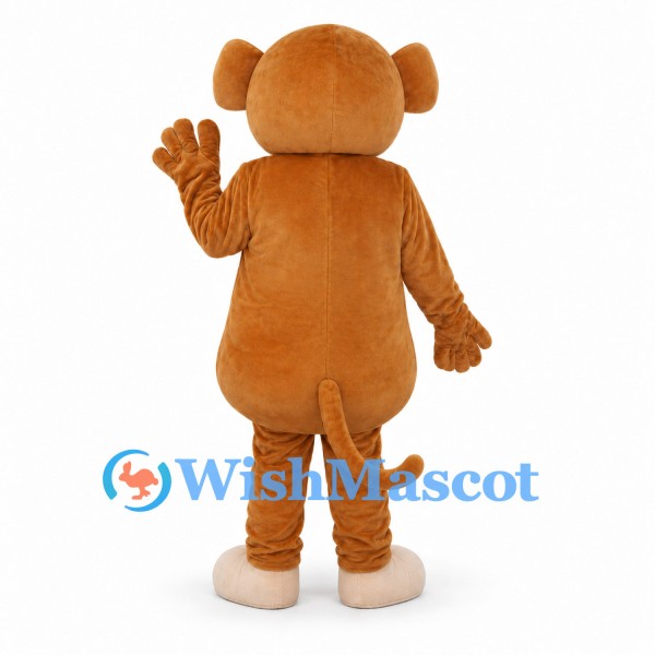 Monkey Mascot Costume in Tan with Cream Face and Belly