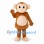 Monkey Mascot Costume in Tan with Cream Face and Belly