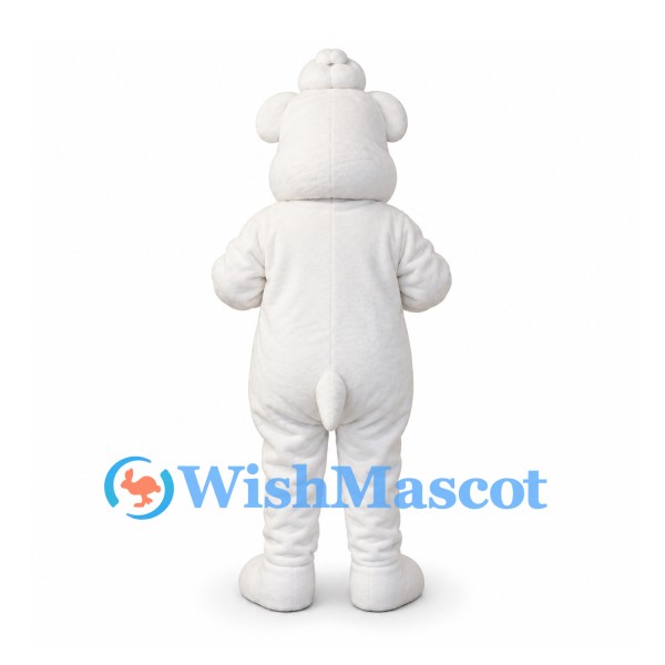 Sheep Mascot Costume in White with Rounded Muzzle