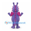Dragon Mascot Costume in Purple with Pink Spines and Belly Spots